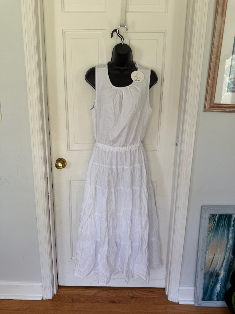White midi Open lower back dress - Anrabees